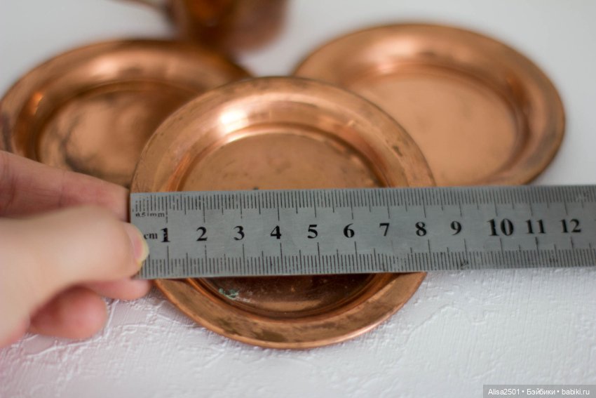 Чашечки и блюдца медная миниатюра № 5 (фото 7)