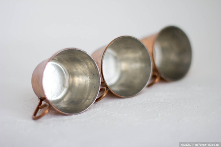 Чашечки и блюдца медная миниатюра № 5 (фото 4)
