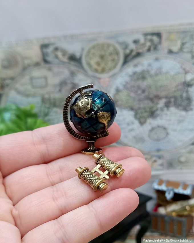 Глобус и бинокль — Кукольная миниатюра и румбокс