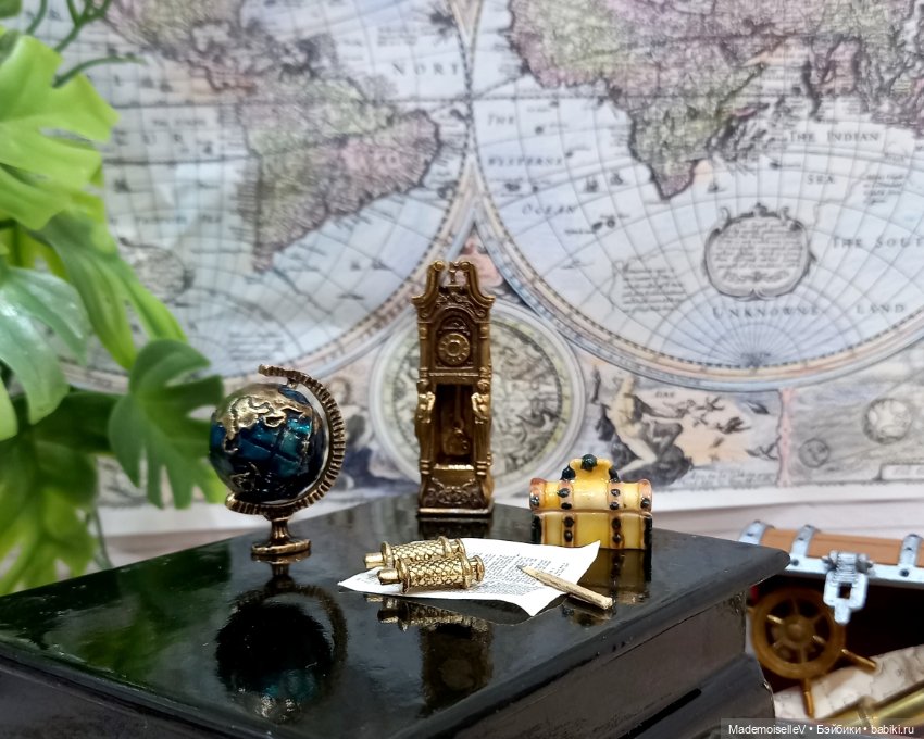 Глобус и бинокль — Кукольная миниатюра и румбокс (фото 9)