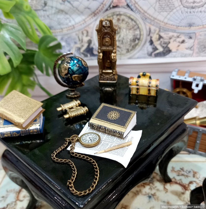 Глобус и бинокль — Кукольная миниатюра и румбокс (фото 7)
