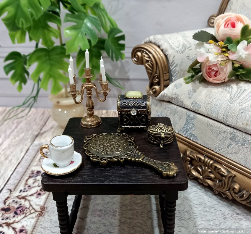 Зеркальце, бронза — Миниатюра для кукол