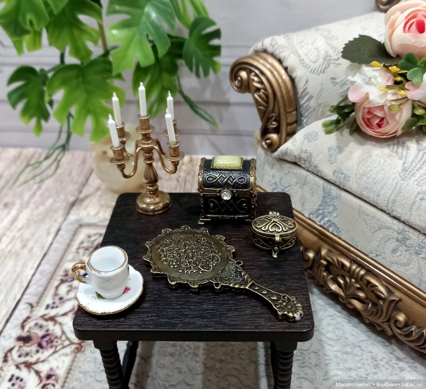 Зеркальце, бронза — Миниатюра для кукол