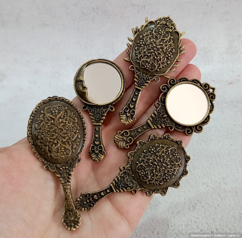 Зеркальце, бронза — Миниатюра для кукол