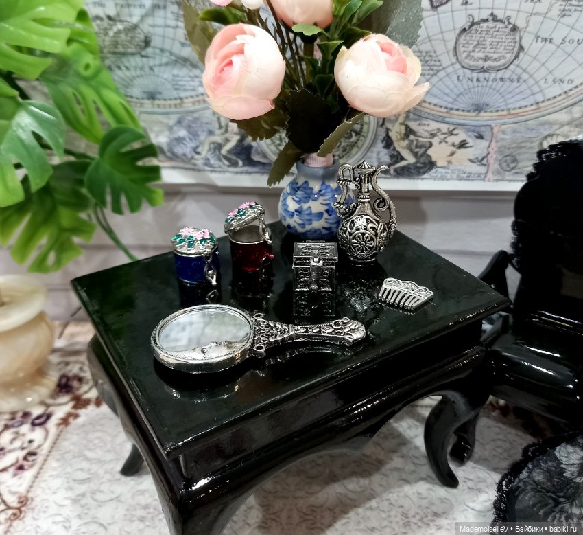 Зеркальце, серебро — Миниатюра для кукол