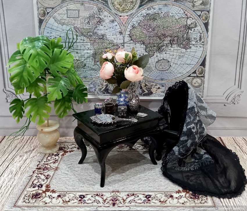 Зеркальце, серебро — Миниатюра для кукол (фото 3)