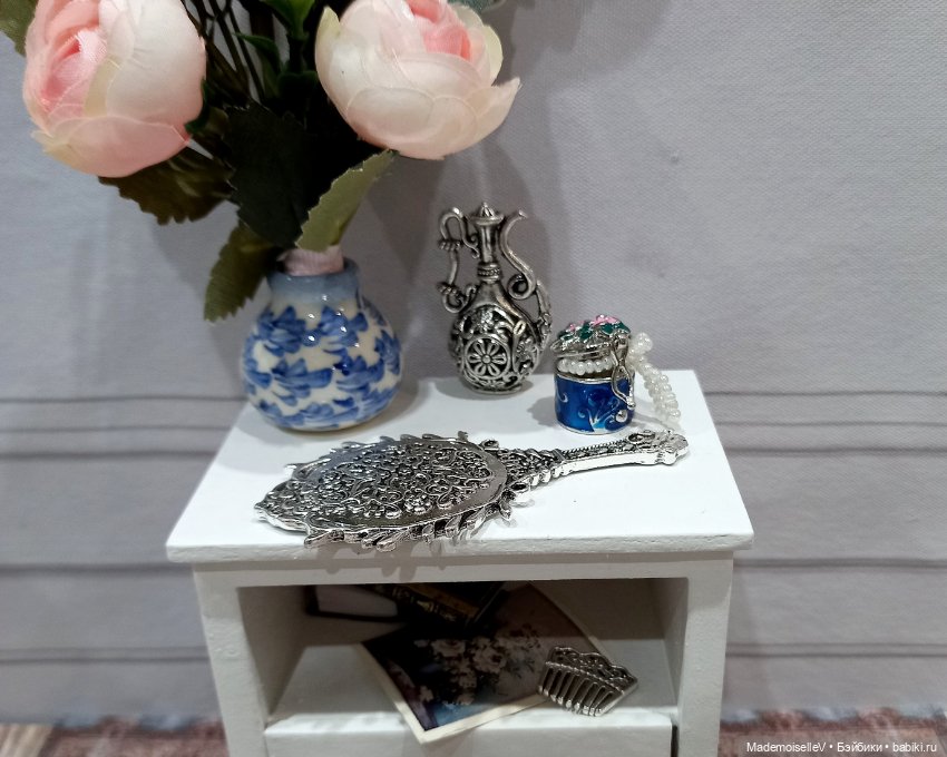 Зеркальце, серебро — Миниатюра для кукол (фото 7)