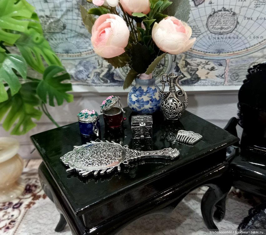 Зеркальце, серебро — Миниатюра для кукол (фото 5)