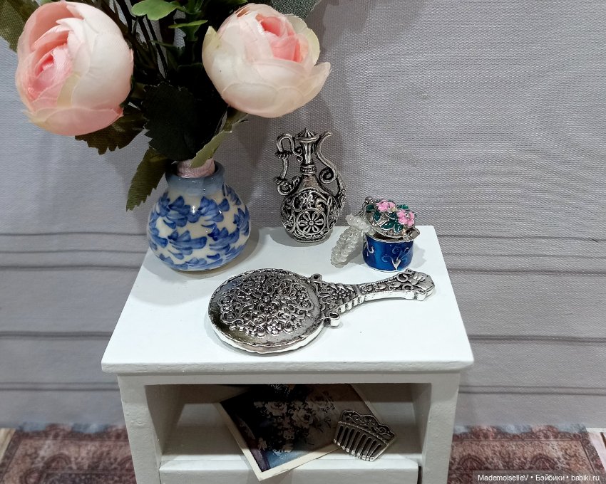 Зеркальце, серебро — Миниатюра для кукол