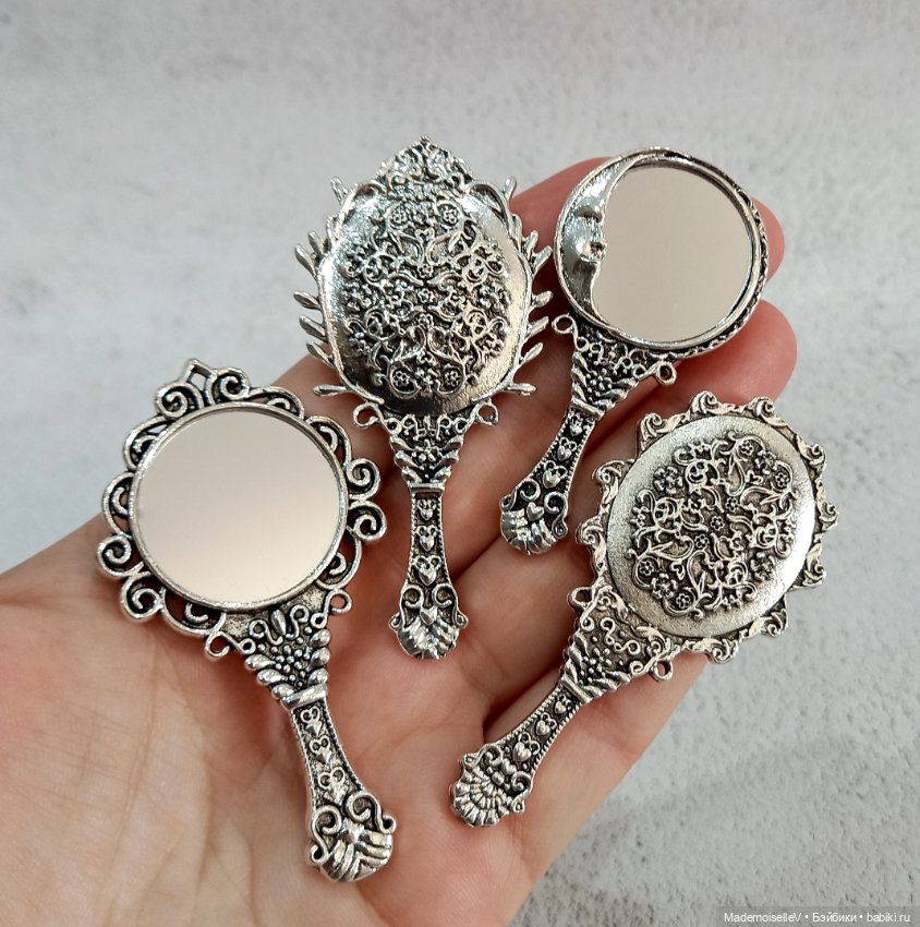 Зеркальце, серебро — Миниатюра для кукол