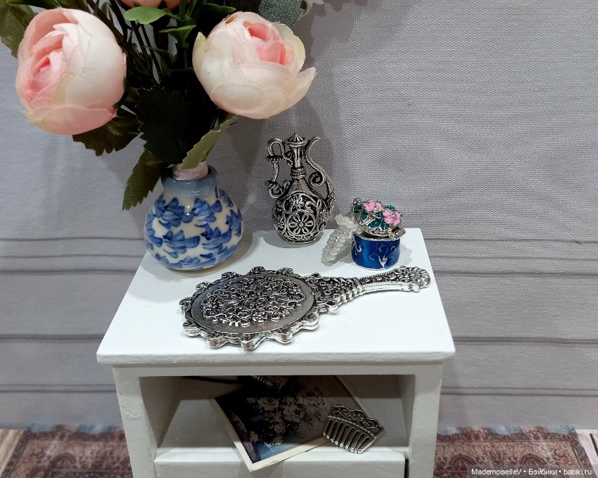 Зеркальце, серебро — Миниатюра для кукол (фото 10)