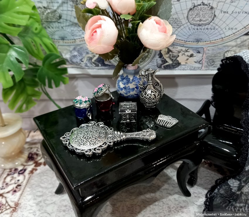 Зеркальце, серебро — Миниатюра для кукол