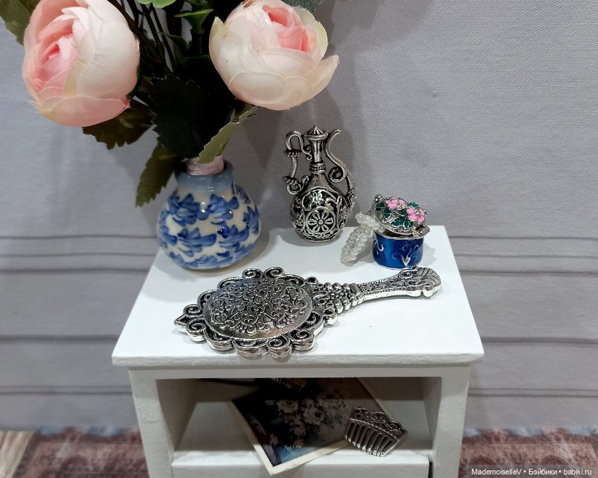 Зеркальце, серебро — Миниатюра для кукол