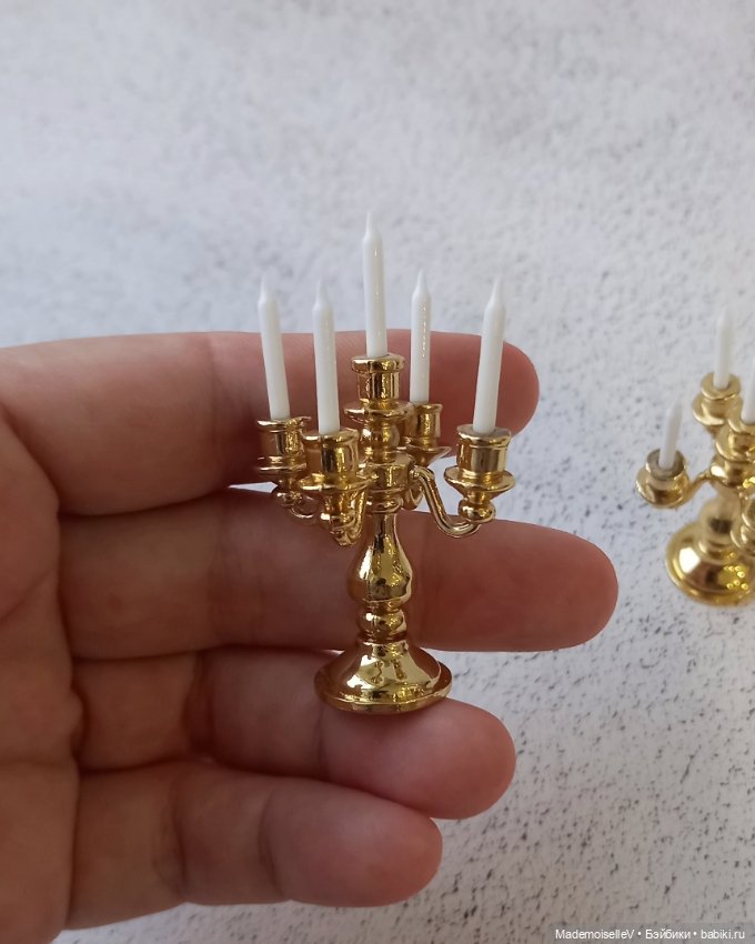 Подсвечники пятирожковые — Миниатюра для кукол (фото 3)