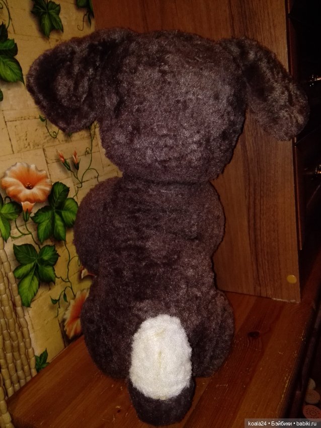 Большая плюшевая собака СССР. Бульдог (фото 3)