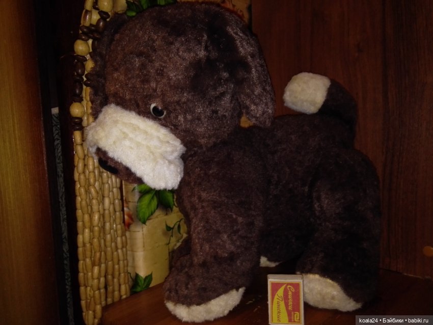 Большая плюшевая собака СССР. Бульдог (фото 7)