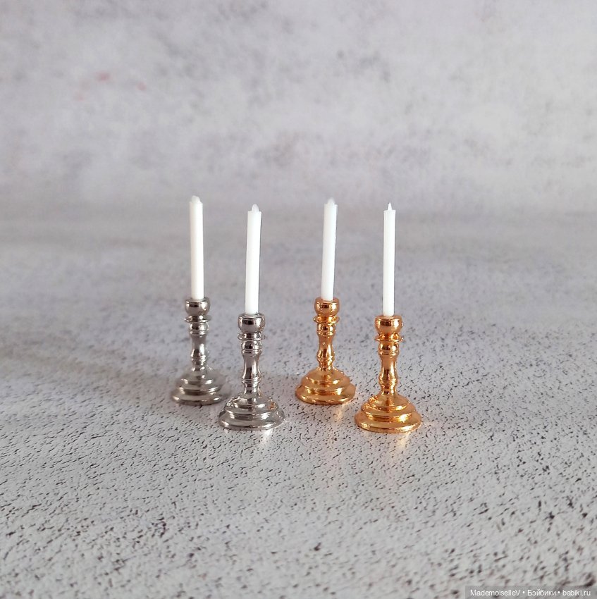 Подсвечники одинарные — Миниатюра для кукол