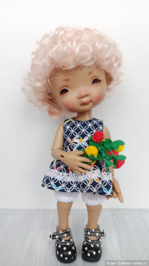 Парики 6-7" - Кудряшки-афро, розовый микс