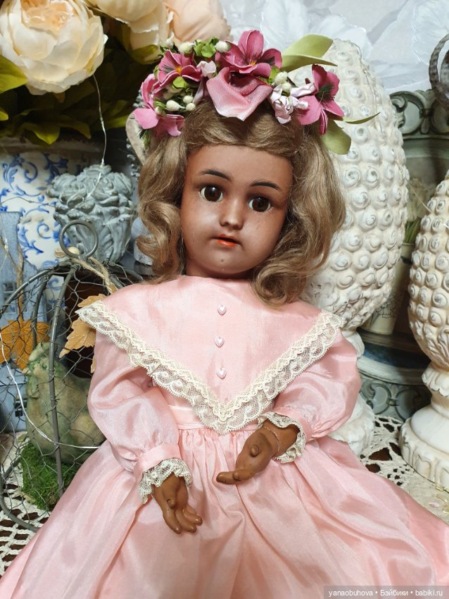 Антикварная кукла мулатка Симон Хальбиг, 44 см (фото 8)