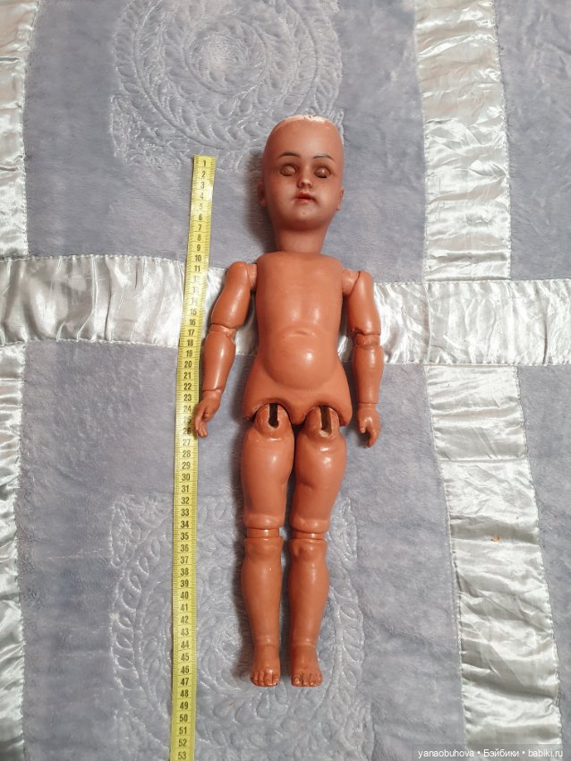 Антикварная кукла мулатка Симон Хальбиг, 44 см