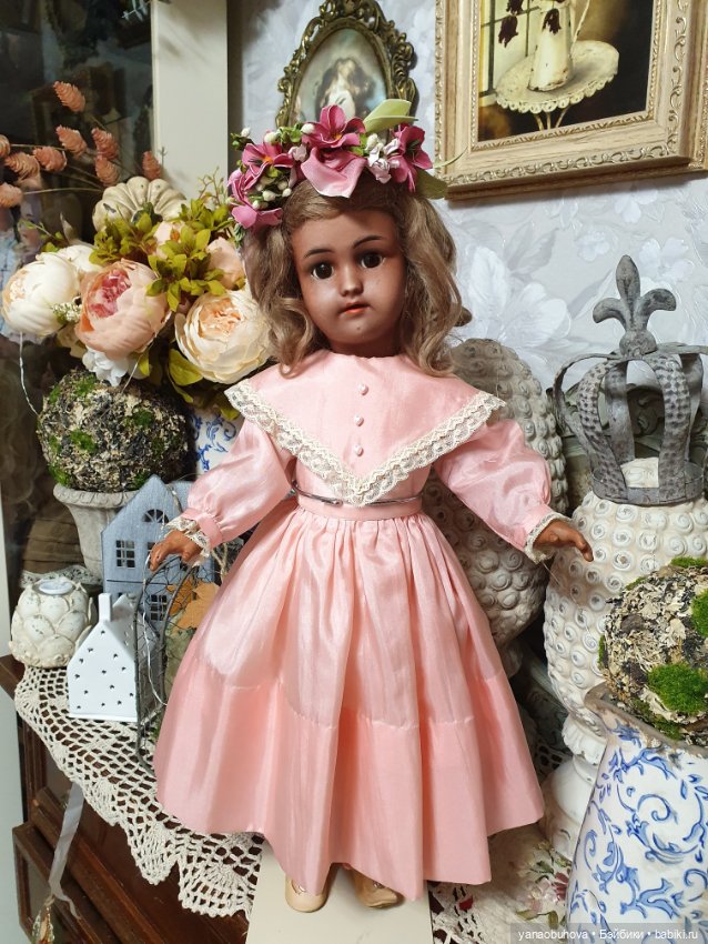 Антикварная кукла мулатка Симон Хальбиг, 44 см (фото 4)