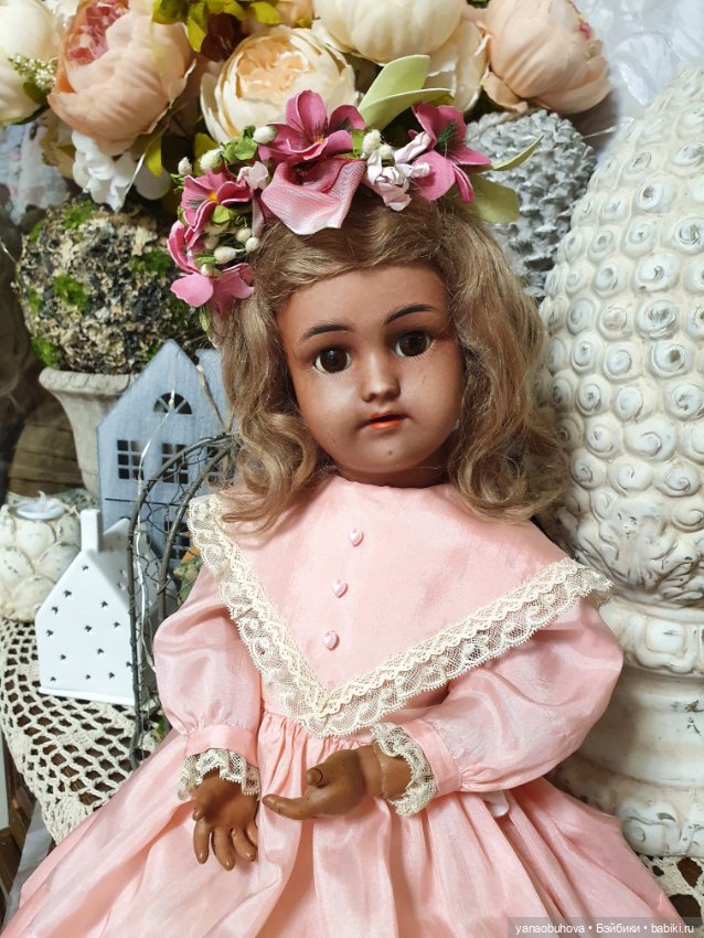 Антикварная кукла мулатка Симон Хальбиг, 44 см (фото 10)