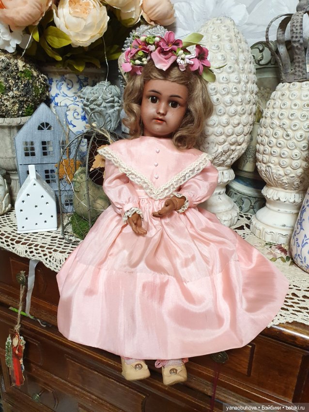 Антикварная кукла мулатка Симон Хальбиг, 44 см (фото 9)