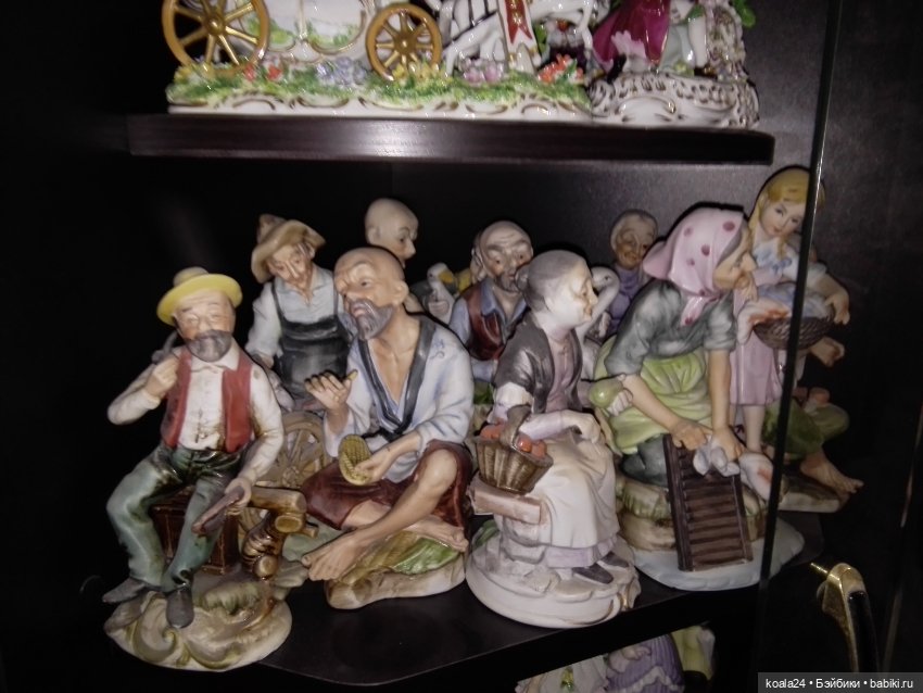 Статуэтки, пара. Бисквит. Дед и бабка с гусями (фото 7)