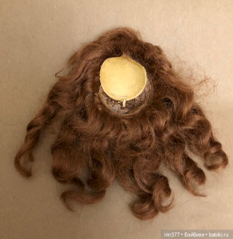 Парик для антикварной куклы с пейтом, искусственный мохер (фото 4)