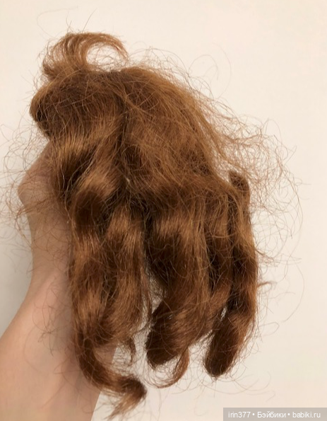 Парик для антикварной куклы с пейтом, искусственный мохер (фото 3)