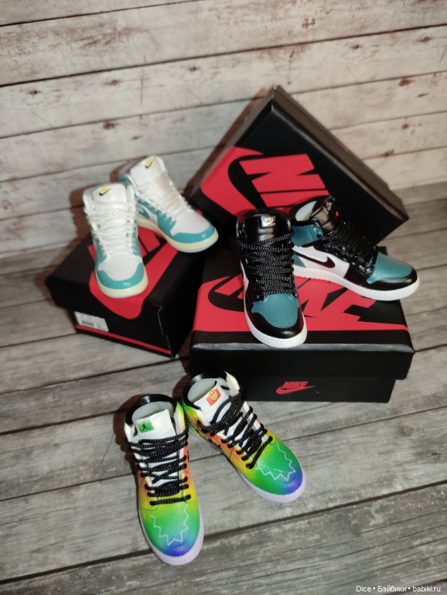 Кроссовки Nike в коробках для экшенов, БЖД, phicen, Integrity, action figures 1/6