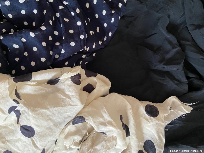 Набор из винтажного крепдешина для пошива куклам (фото 2)