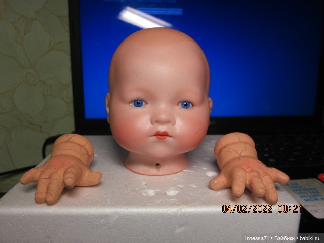 Антикварная пупсовая голова.+руки (фото 3)