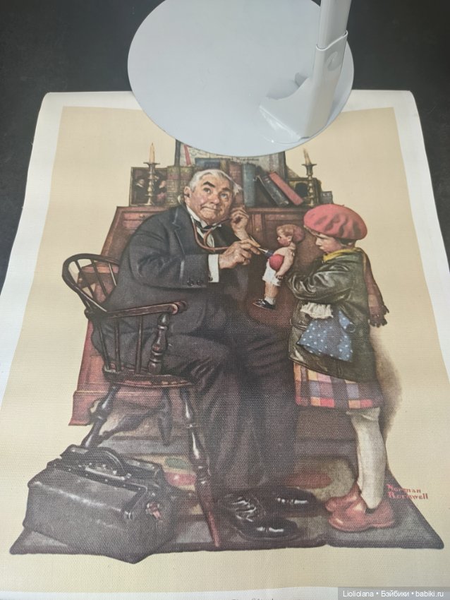 Винтажный принт Доктор и кукла. Norman Rockwell