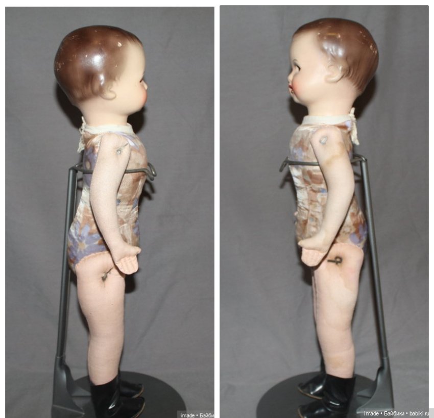 Большая антикварная кукла в родных сапожках, 1920-1940гг (фото 7)