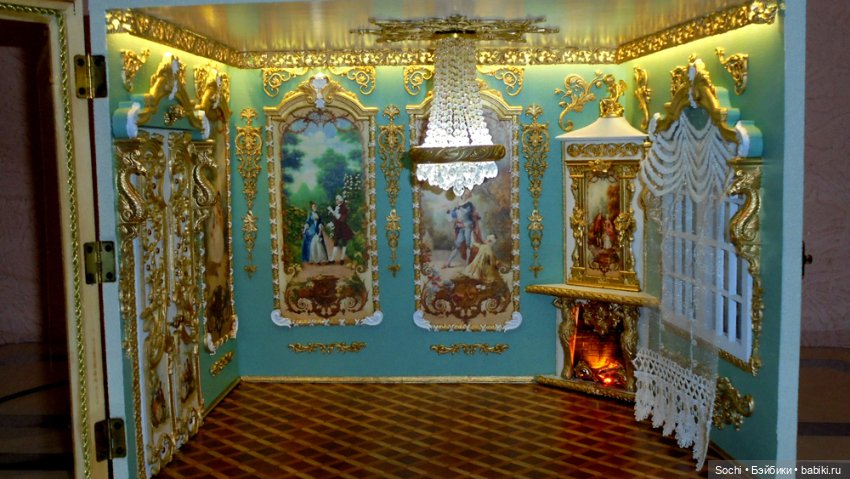 Гостинная с освещением для масштаба 1:12 (фото 2)