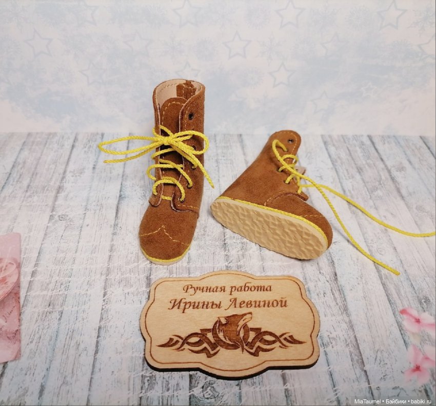 Высокие ботинки рыжие для BJD 1/4 (Minifee A-line girl) (фото 2)