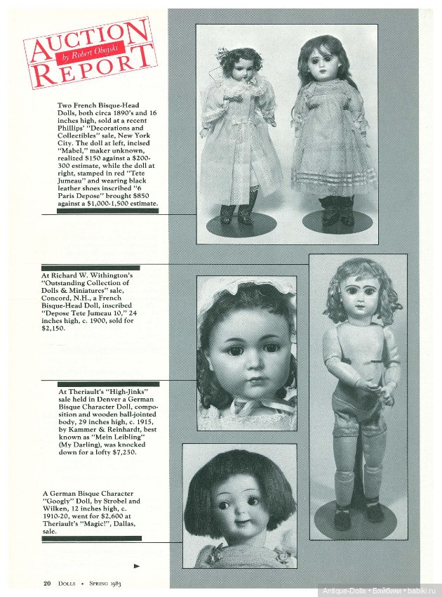 Книга об антикварных куклах в цифровом формате Dolls The Collector's Magazine Spring 1983