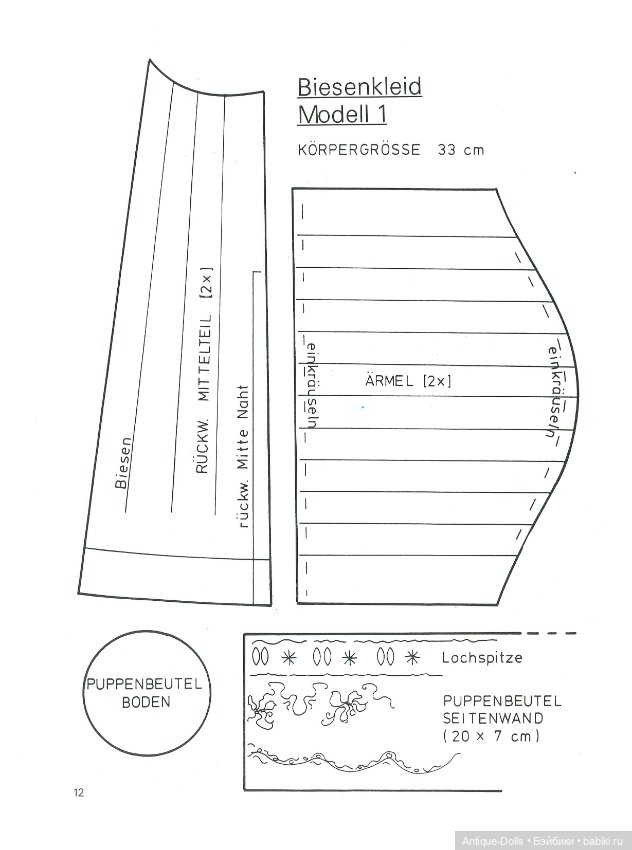 Выкройки кукольной одежды Puppenmode. Ideen und Materialien für alte und neue Puppen автора Gerda Sc (фото 3)