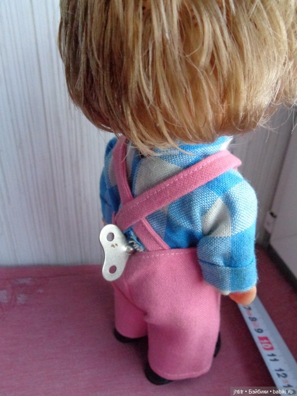 Кукла ГДР заводной клоун , родная одежда