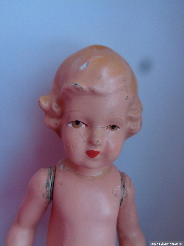Старенькая куколка из композита , клейма нет (фото 4)