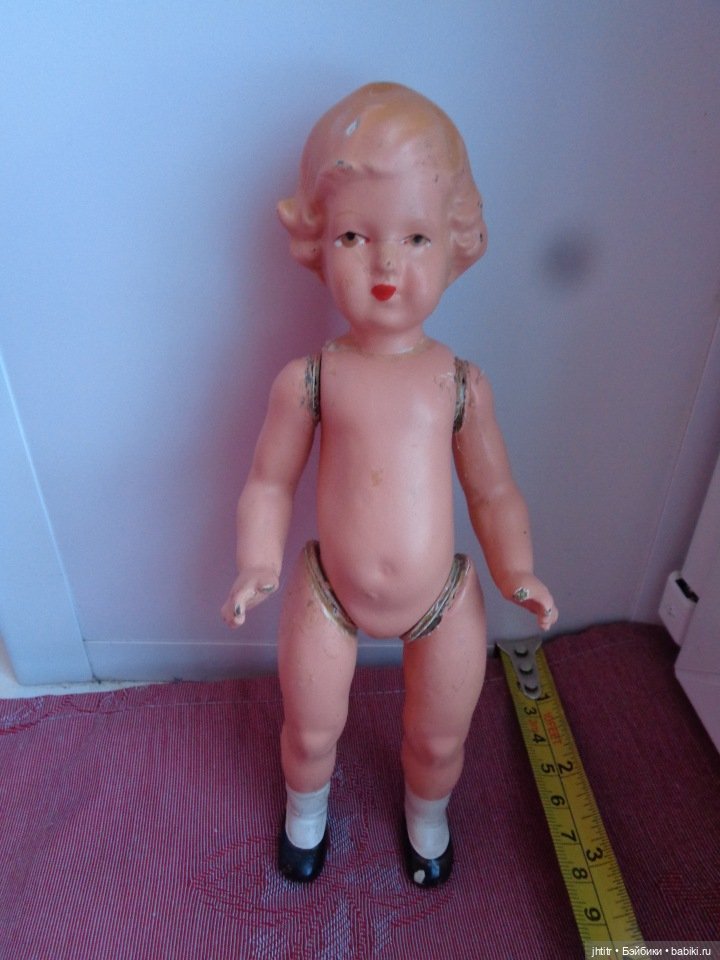 Старенькая куколка из композита , клейма нет (фото 6)