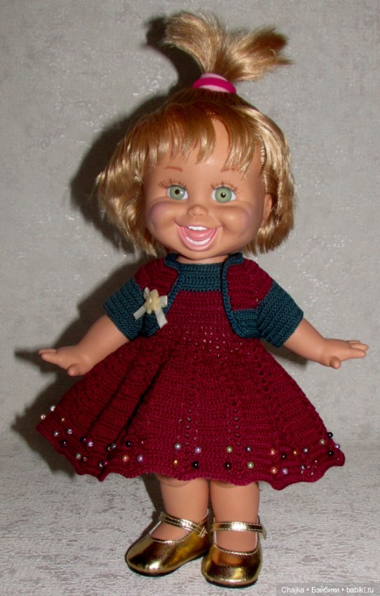 Авторский вязаный наряд для кукол Galoob Baby Face (34 см)