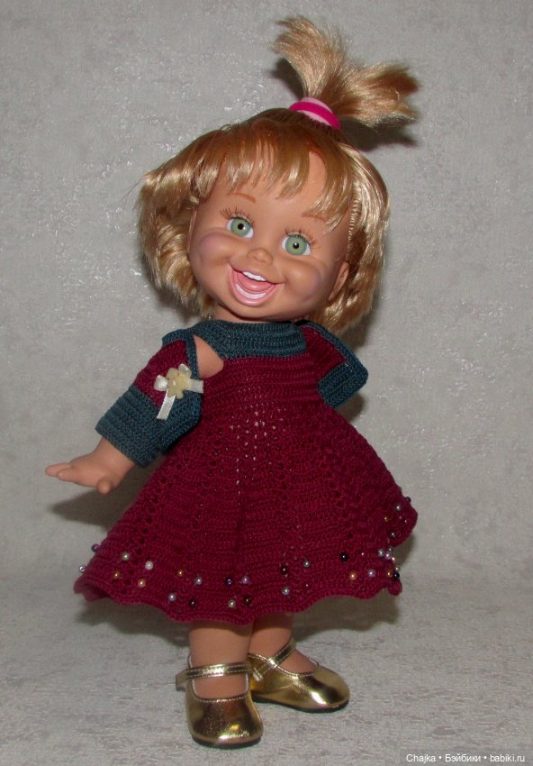 Авторский вязаный наряд для кукол Galoob Baby Face (34 см) (фото 6)