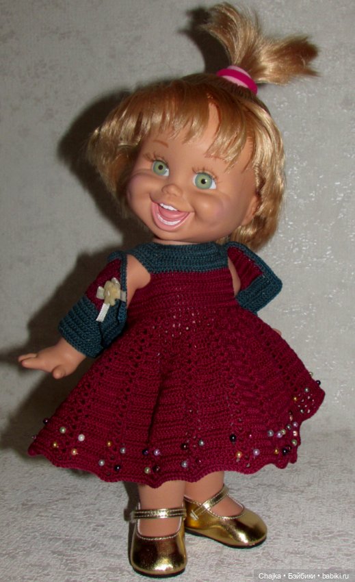 Авторский вязаный наряд для кукол Galoob Baby Face (34 см) (фото 8)