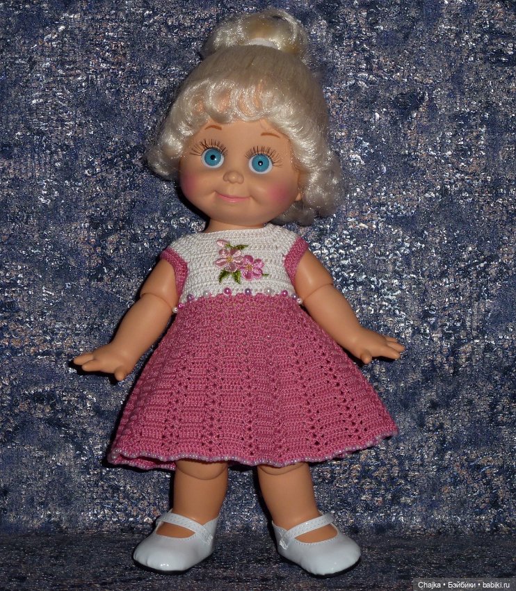 Авторский вязаный наряд для кукол Galoob Baby Face dolls (34 см)