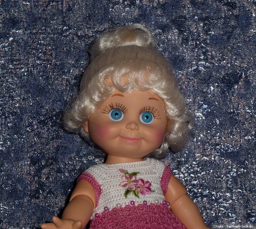 Авторский вязаный наряд для кукол Galoob Baby Face dolls (34 см) (фото 2)