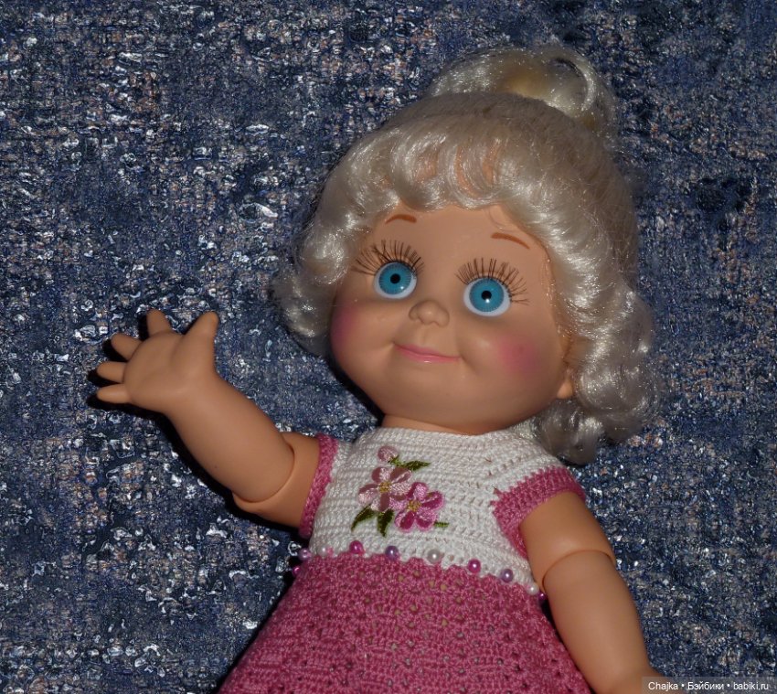 Авторский вязаный наряд для кукол Galoob Baby Face dolls (34 см) (фото 5)