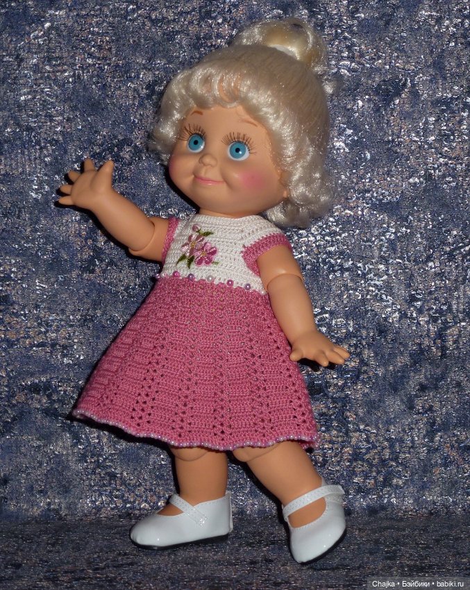 Авторский вязаный наряд для кукол Galoob Baby Face dolls (34 см) (фото 6)