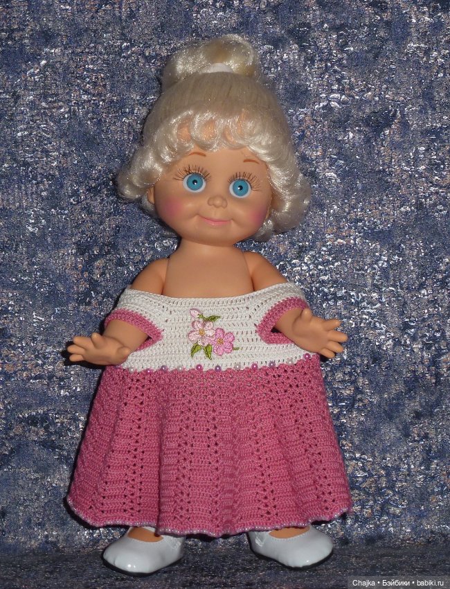 Авторский вязаный наряд для кукол Galoob Baby Face dolls (34 см) (фото 7)